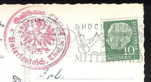 ÄLTERE POSTKARTE UNTERLEUTASCH Leutasch Tirol Österreich Stempel mit Geige violin violon cpa postcard AK Ansichtskarte