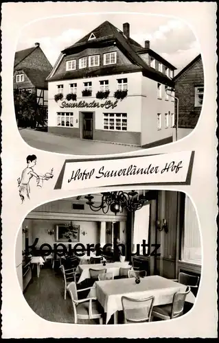 ÄLTERE POSTKARTE HALLENBERG SAUERLAND HOTEL SAUERLÄNDER HOF BESITZER JOSEF STÖBER Hochsauerland postcard Ansichtskarte