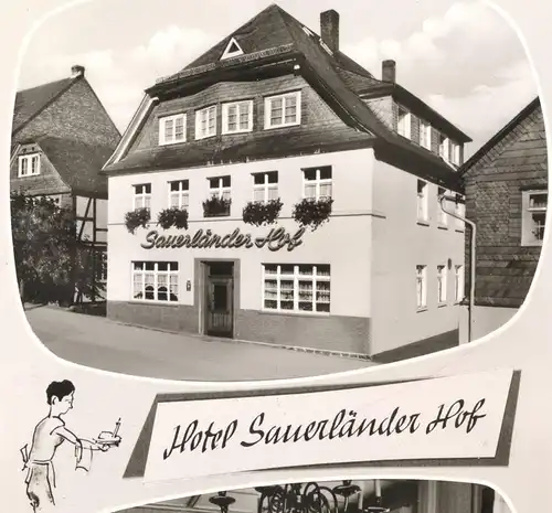 ÄLTERE POSTKARTE HALLENBERG SAUERLAND HOTEL SAUERLÄNDER HOF BESITZER JOSEF STÖBER Hochsauerland postcard Ansichtskarte