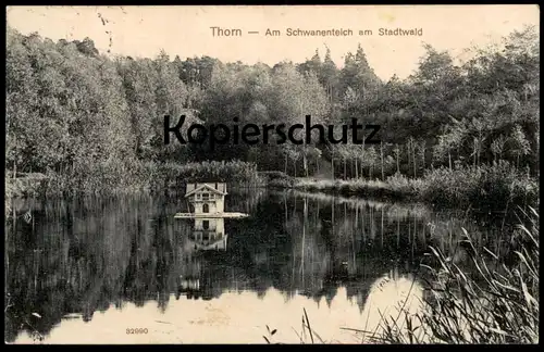 ALTE POSTKARTE THORN AM SCHWANENTEICH AM STADTWALD Torun Ostpreussen Ostpreußen polska poland cpa postcard Ansichtskarte