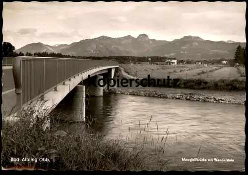 ÄLTERE POSTKARTE BAD AIBLING MANGFALLBRÜCKE WENDELSTEIN ARAL Tankstelle petrol filling station de service cpa postcard