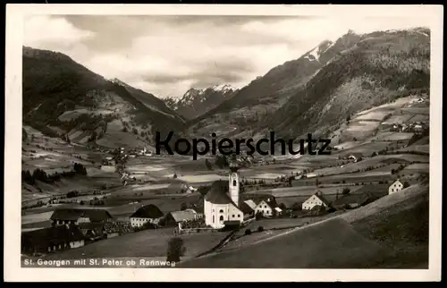 ALTE POSTKARTE ST. GEORGEN MIT ST. PETER OB RENNWEG 1931 ÖSTERREICH cpa postcard Ansichtskarte