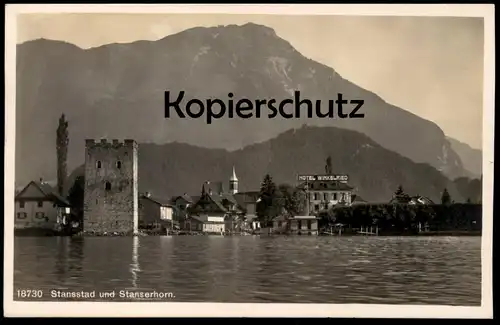 ALTE POSTKARTE STANSSTAD UND STANSERHORN HOTEL WINKELRIED 1928 Nidwalden Suisse Switzerland Schweiz cpa postcard AK