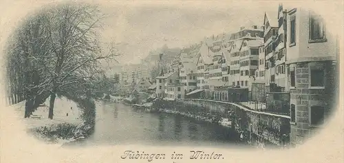 ALTE POSTKARTE TÜBINGEN IM WINTER 1898 Schnee snow neige hiver Ankunftsstempel Cranz Ostseebad Ansichtskarte postcard AK