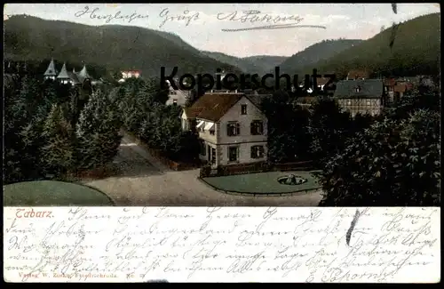 ALTE POSTKARTE TABARZ PANORAMA THÜRINGEN 1906 Stempel Grosstabarz cpa postcard AK Ansichtskarte