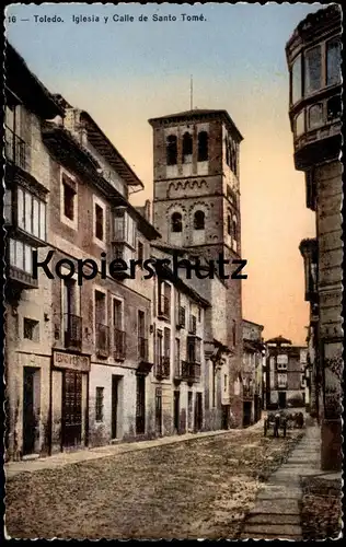 ALTE POSTKARTE TOLEDO IGLESIA Y CALLE DE SANTO TOMÉ Espana Spain Spanien Espagne cpa postcard AK Ansichtskarte