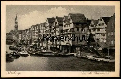 ALTE POSTKARTE HAMBURG DER ALTE DOVENFLETH Dovenfleet Fleet Schiffe cargo ship bateau cpa postcard Ansichtskarte AK