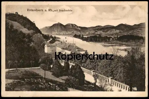 ALTE POSTKARTE ROLANDSECK MIT DRACHENFELS PANORAMA Remagen cpa postcard AK Ansichtskarte