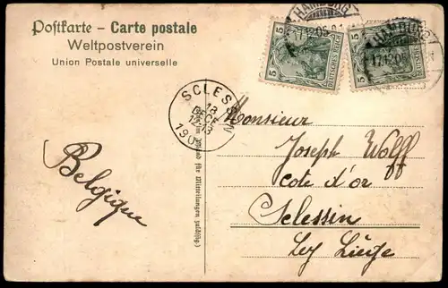 ALTE POSTKARTE HAMBURG ST. PAULI FÄHRHAUS WERBUNG WÜRZBURGER HOF BRÄU Hofbräu cpa postcard Ansichtskarte AK