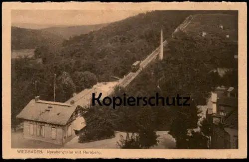 ALTE POSTKARTE WIESBADEN NEROBERGBAHN MIT NEROBERG Bahn train locomotive Lokomotive Zug cpa postcard Ansichtskarte AK