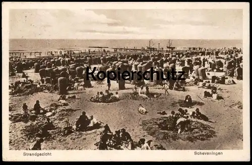 ALTE POSTKARTE SCHEVENINGEN STRANDGEZICHT 1929 DEN HAAG Nederland Niederlande netherlands pays-bas cpa postcard