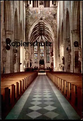 POSTKARTE ULM AN DER DONAU ULMER MÜNSTER MITTELSCHIFF BLICK ZUM CHOR Main Nave view of the choir church postcard cpa AK