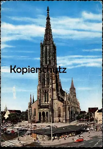 POSTKARTE ULM AN DER DONAU Münster Verkehrsbüro VW Volkswagen Bulli T1 Auto Autos car cars AK Ansichtskarte cpa postcard