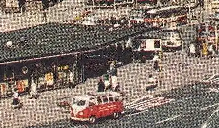 POSTKARTE ULM AN DER DONAU Münster Verkehrsbüro VW Volkswagen Bulli T1 Auto Autos car cars AK Ansichtskarte cpa postcard