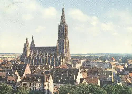 ÄLTERE POSTKARTE ULM AN DER DONAU GESAMTANSICHT ULMER MÜNSTER Kirche church église AK Ansichtskarte cpa postcard