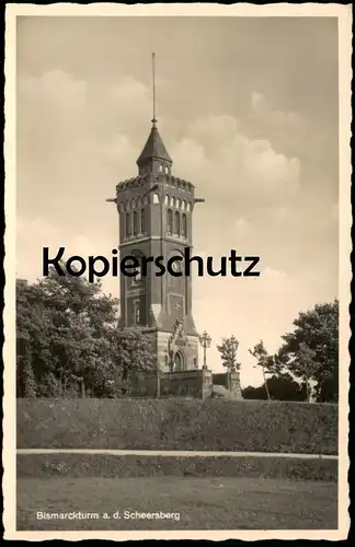 ALTE POSTKARTE BISMARCKTURM AUF DEM SCHEERSBERG DAS SCHÖNE ANGELN Steinbergkirche Schleswig-Holstein AK cpa postcard