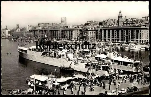 ÄLTERE POSTKARTE MARSEILLE LE VIEUX PORT BATEAU BATEAUX DE GUERRE F53 F71 Kriegsschiff battle ship warship marine cpa AK