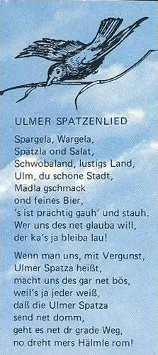 ÄLTERE POSTKARTE ULM AN DER DONAU ULMER MÜNSTER & SPATZENLIED Lied song chanson cpa postcard AK Ansichtskarte