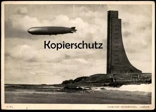 ALTE POSTKARTE KIEL MARINE-EHRENMAL LABOE ZEPPELIN LUFTSCHIFF Airship dirigeable aéronef aérostat postcard cpa