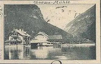 ALTE POSTKARTE GRUSS AUS GOSAU 1905 SCHMIED MÜHLE DONNERKOGELN Bezirk Gmunden Stempel Heinrich Reichelt Warnsdorf Böhmen