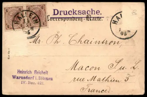 ALTE POSTKARTE GRUSS AUS GOSAU 1905 SCHMIED MÜHLE DONNERKOGELN Bezirk Gmunden Stempel Heinrich Reichelt Warnsdorf Böhmen