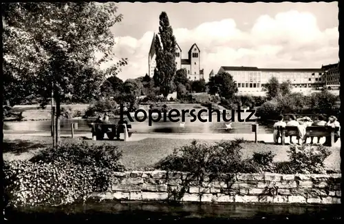 ÄLTERE POSTKARTE PADERBORN IN DEN PADERANLAGEN HELLE WASSERVÖGEL postcard cpa AK Ansichtskarte