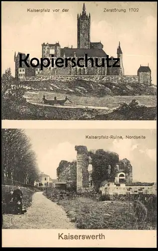 ALTE POSTKARTE KAISERSWERTH KAISERPFALZ VOR ZERSTÖRUNG 1702 RUINE NORDSEITE Düsseldorf cpa postcard Ansichtskarte AK