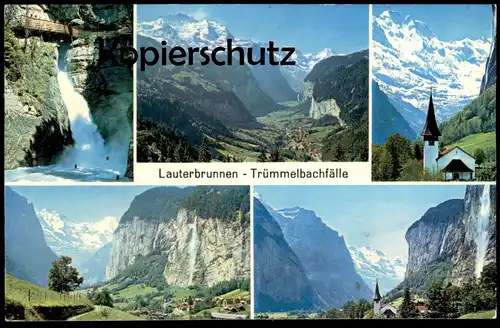 ÄLTERE POSTKARTE LAUTERBRUNNEN TRÜMMELBACHFALL Staubbach Wasserfall bei Stechelberg cascade cpa postcard Suisse Schweiz