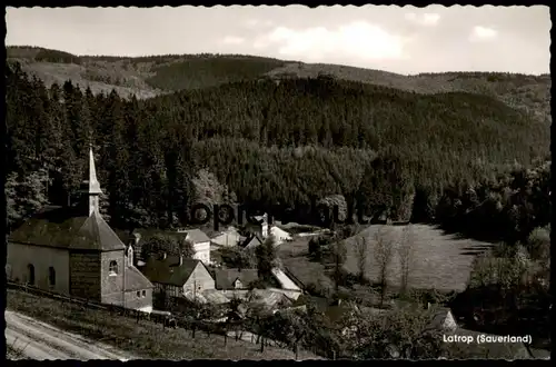 ÄLTERE POSTKARTE LATROP GASTHOF ZUM GRUBENTAL INH. F. STRACKE Post Bahn Fleckenberg Schmallenberg Sauerland cpa postcard
