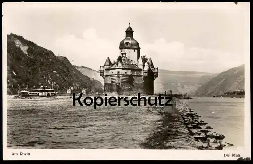 ALTE POSTKARTE AM RHEIN DIE PFALZ KAUB Dampfer Schiff ship St. Goarshausen Loreley cpa postcard Ansichtskarte AK