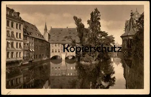 ALTE POSTKARTE NÜRNBERG PARTIE BEIM HEILIGENGEISTSPITAL 1923 Heiliggeistspital Spital Krankenhaus Hospital postcard cpa