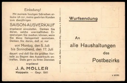 ALTE POSTKARTE KAPPELN AN DER SCHLEI HAFENPARTIE HAFEN J. MÖLLER Karren & Segelschiff clipper three-master trois-mats