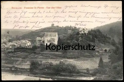 ALTE POSTKARTE BOUILLON FONTAINE ST PIERRE VUE DES VILLAS cpa postcard Ansichtskarte AK Feldpost-Stempel
