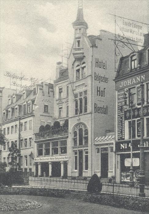 ALTE POSTKARTE KÖLN GRAND HOTEL BELGISCHER HOF erkennbar ...