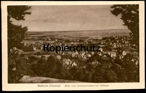 ALTE POSTKARTE HOFHEIM TAUNUS HESSEN BLICK VOM COHAUSENTEMPEL PANORAMA TOTALANSICHT cpa postcard Ansichtskarte AK