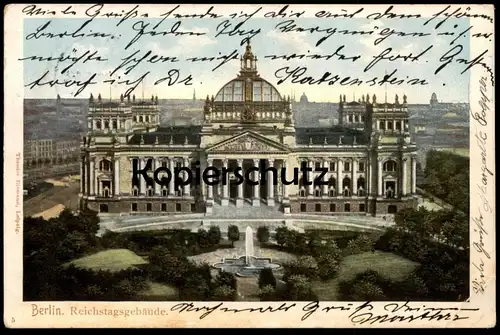 ALTE POSTKARTE BERLIN REICHSTAGSGEBÄUDE 1903 REICHSTAG cpa postcard AK Ansichtskarte Berlino