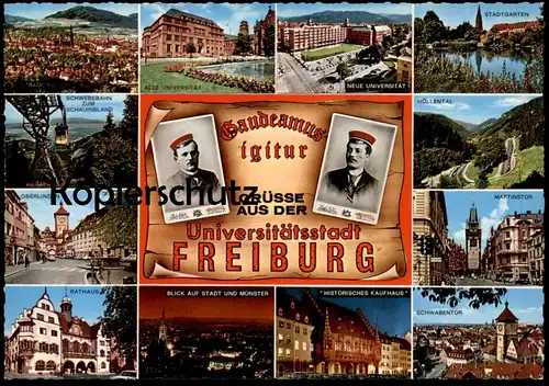 ÄLTERE POSTKARTE FREIBURG GAUDEAMUS IGITUR Universitätsstadt Studentica Studentika postcard cpa AK Ansichtskarte