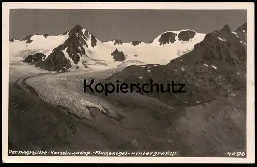 ALTE POSTKARTE VERNAGTHÜTTE ROFANTAL SÖLDEN 1933 KESSELWANDSPITZE FLUCHTKOGEL HINTERGRASLSPITZER GLETSCHER GLACIER TIROL