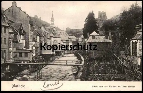 ALTE POSTKARTE MONTJOIE BLICK VON DER PLANKE AUF DEN HALLER MONSCHAU 1908 AK Ansichtskarte cpa postcard