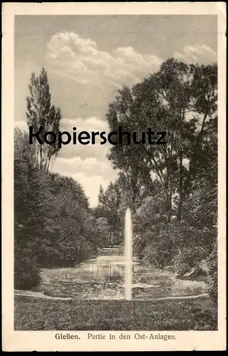 ALTE POSTKARTE GIESSEN PARTIE IN DEN OST-ANLAGEN Brunnen Ostanlagen Park Gießen cpa postcard Ansichtskarte AK