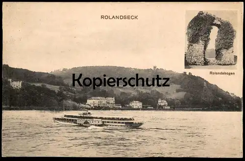 ALTE POSTKARTE ROLANDSECK RHEIN ROLANDSOGEN DAMPFER bateau à vapeur steamship Schiff AK Ansichtskarte cpa postcard