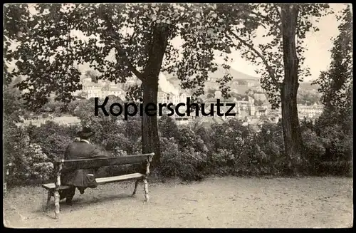 ALTE POSTKARTE BADEN-BADEN 1908 BLICK VON DER GRIECHISCHEN KAPELLE Person mit Hut hat chapeau view from greek chapel cpa