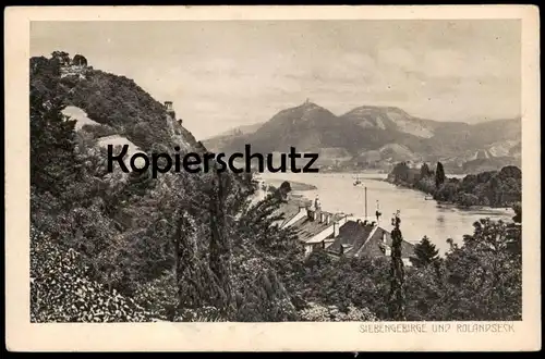 ALTE POSTKARTE SIEBENGEBIRGE UND ROLANDSECK REMAGEN WIESE'S KAKAO SCHOKOLADE PRALINES Köln chocolate cpa postcard AK