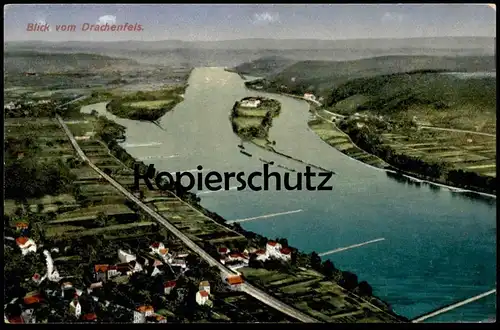 ALTE POSTKARTE BLICK VOM DRACHENFELS bei Bonn Königswinter Heliorkolorkarte von Ottmar Zieher cpa postcard Ansichtskarte