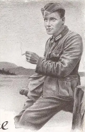 ALTE POSTKARTE LIEDERKARTE HANNELORE MARSCHLIED WW II Soldat Zigarette soldier cigarette Musik cpa musique song postcard