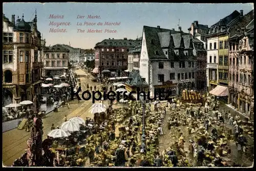 ALTE POSTKARTE MAINZ DER MARKT Mayence la place du marché market place Marktplatz cpa postcard Ansichtskarte AK