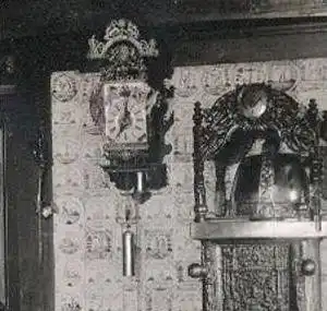 ÄLTERE POSTKARTE MELDORF BAUERNHAUS INNERES farm house ferme Kreis Dithmarschen Uhr clock pendule chrono cpa postcard AK