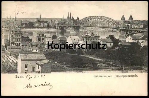 ALTE POSTKARTE BONN PANORAMA MIT RHEINPROMENADE 1903 cpa postcard AK Ansichtskarte