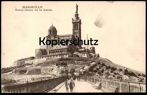 ALTE POSTKARTE MARSEILLE NOTRE-DAME DE LA GARDE 1927 AK Ansichtskarte cpa postcard