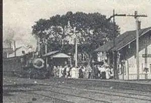 ALTE POSTKARTE MATTITUCK RAILROAD DEPOT LONG ISLAND NEW YORK steam train locomotive Dampflok station Bahnhof postcard AK